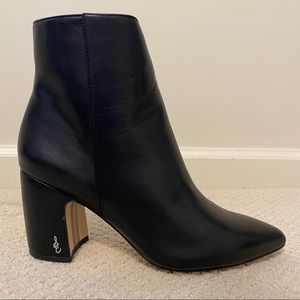 Sam Edelman Black Leather Ankle Booties Size 7.5